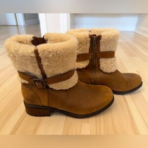 UGG 1008220 Blayre II Shearling Ankle Boot Brown Women’s Size 8
